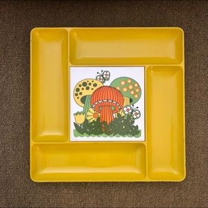 VINTAGE Mushroom Tray Fungi Decor
